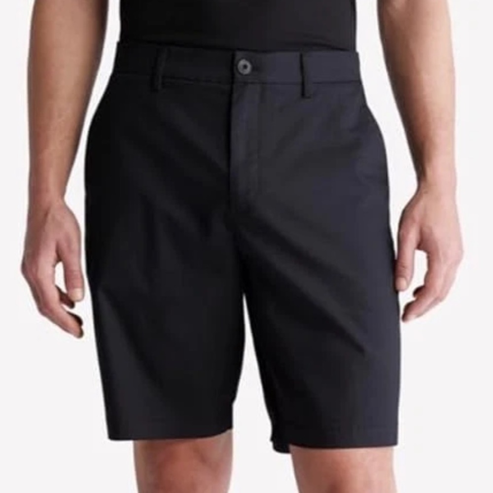 NWT* Calvin Klein Black Twill Walking Shorts Sz 33 Preppy Golf Dressy Academia